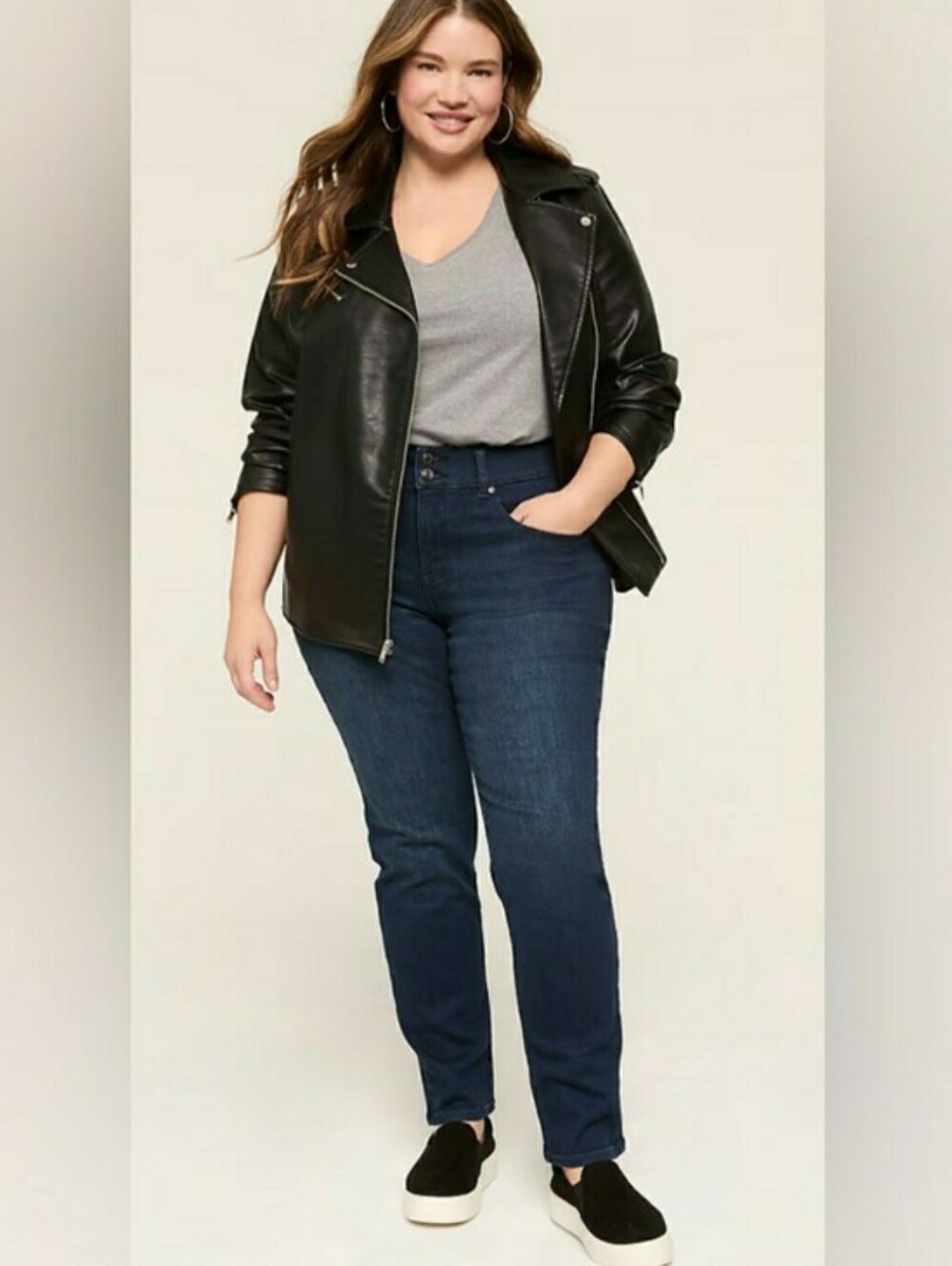 Lane Bryant Tighter Tummy High-Rise Straight Jeans Size 14